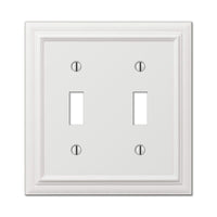 Amerelle Continental White 2 gang Die-Cast Metal Toggle Wall Plate 1 pk