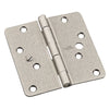 Security Hinge, Satin Nickel, 1/4-In. Radius, 4-In.