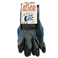 Showa Atlas 330xl-10.Rt 10-Gauge X-Large Gray/Black Natural Rubber Palm Seamless Knit Gloves With Reinforced Double Coating