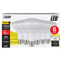 Feit BR30 E26 (Medium) LED Bulb Soft White 100 Watt Equivalence 6 pk