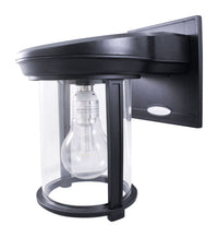 Gama Sonic Solar Coach Lantern Semi-Gloss Black Dusk to Dawn LED Wall Lantern