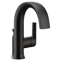 Matte black one-handle high arc bathroom faucet