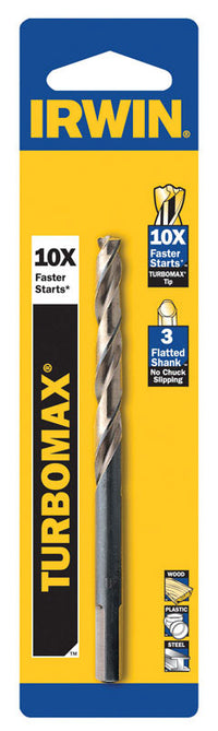 Irwin Turbomax 1/4 in. X 4 in. L High Speed Steel Drill Bit Straight Shank 1 pc