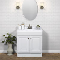 Zenna Home Single White Vanity Combo 30 in. W X 18 in. D X 35 in. H