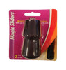 Magic Sliders Rubber Leg Tip Black Round 1-1/4 in. W 2 pk