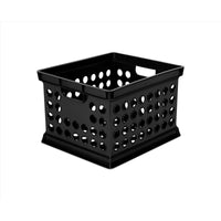 Sterilite Black Crate 10.62 in. H X 15.62 in. W X 13.75 in. D Stackable (Pack of 6)