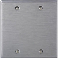 Leviton C-Series Stainless Steel 2 gang Metal Blank Wall Plate 1 pk