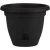 Bloem Saturn 8.5 in. H X 10 in. D Plastic Flower Pot Black