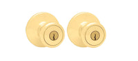 Kwikset Tylo Polished Brass Entry Knobs 1-3/4 in.