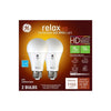 GE Relax HD A19 E26 (Medium) LED Light Bulb Soft White 75 Watt Equivalence 2 pk