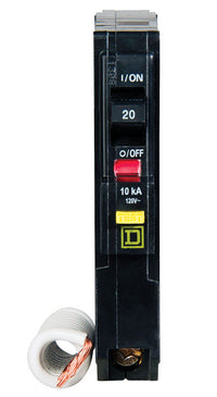 Square D QO 20 amps Plug In Single Pole Circuit Breaker