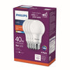 Philips A19 E26 (Medium) LED Bulb Soft White 40 Watt Equivalence 4 pk