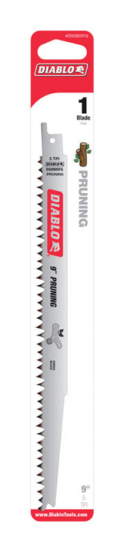 Diablo 9 in. Bi-Metal Pruning & Clean Wood Reciprocating Saw Blade 5 TPI 1 pc