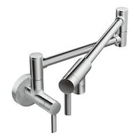 Chrome two-handle kitchen faucet