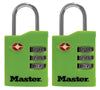 Master Lock 1-9/16 in. H X 5/8 in. W X 1-3/8 in. L Vinyl Covered Steel 3-Dial Combination Luggage Lo