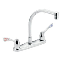 Chrome two-handle kitchen faucet