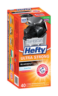 Hefty Ultra Strong 13 gal Kitchen Trash Bags Drawstring 40 pk 0.9 mil