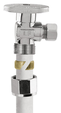 Plumb Pak 1/2 in. PEX in. X 1/4 in. Compression Brass Angle Valve