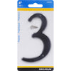 Hillman 4 in. Black Plastic Nail-On Number 3 1 pc (Pack of 10)