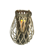 Infinity LED Wood Flameless Lantern Gray