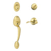 Schlage Plymouth / Accent Bright Brass Single Cylinder Handleset and Knob Right or Left Handed