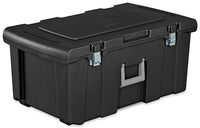 Sterilite Black Polypropylene Stackable Storage Unit 92 qt. Capacity 13.87 H x 17.62 W x 31.25 D in.