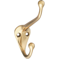 V1960 Coat / Hat Hook - Polished Brass