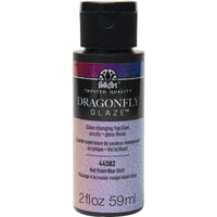 Folkart Dragonfly Glaze Red-Violet-Blue Hobby Paint 2 oz. (Pack of 3)