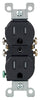 Leviton 15 amps 125 V Duplex Black Outlet 5-15R 1 pk (Pack of 10)