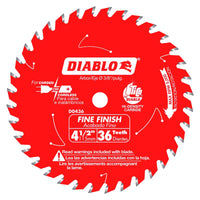 Diablo 4-1/2 in. D X 3/8 in. Fine Finish TiCo Hi-Density Carbide Circular Saw Blade 36 teeth 1 pk