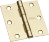 National Hardware 3 in. L Satin Brass Door Hinge 2 pk