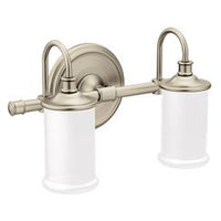 BRUSHED NICKEL TWO GLOBE BATH LIGHT