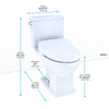 TOTO® WASHLET®+ Connelly® Two-Piece Elongated Dual Flush 1.28 and 0.9 GPF Toilet and Classic WASHLET S500e Bidet Seat with Auto Flush, Cotton White - MW4943044CEMFGA#01