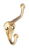 National Hardware 2 in. L Bright Brass Solid Brass Coat/Hat Hook 75 lb. cap. (Pack of 5)