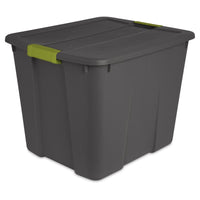 Sterilite 20 gal Dark Gray Latch Storage Box 16-7/8 in. H X 22-1/8 in. W X 18-5/8 in. D Stackable (Pack of 6)