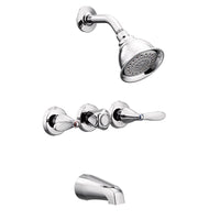 Moen Adler 3-Handle Chrome Tub and Shower Faucet