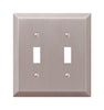 Amerelle Century Brushed Nickel 2 gang Stamped Steel Toggle Wall Plate 1 pk