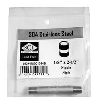 Smith-Cooper 1/8 in. MPT Stainless Steel 2-1/2 in. L Nipple