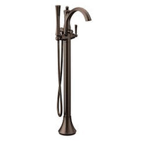 Oil rubbed bronze one-handle tub filler includes hand shower