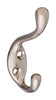 National Hardware 3.3 in. L Satin Nickel Silver Zinc Coat/Hat Hook 75 lb. cap. 1 pk