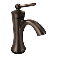 Oil rubbed bronze one-handle high arc bathroom faucet