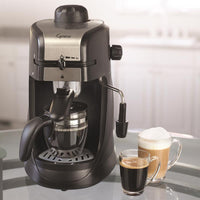 Capresso 4 cups Black/Silver Cappuccino/Espresso Maker