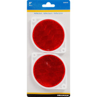 Hillman 3 in. Round Red Reflectors 2 pk (Pack of 6)