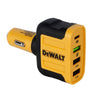 DeWalt 4-Port PVC Black/Yellow Car Cell Phone Charger