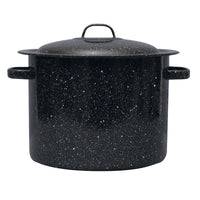 Granite Ware Porcelain Enamel Stock Pot 10.4 in. 12 qt Black