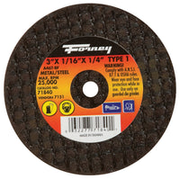 Forney 3 in. D X 1/4 in. Aluminum Oxide Metal Cut-Off Wheel 1 pc