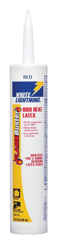 White Lightning Flame Buster Red Latex Adhesive Caulk 10 oz (Pack of 12).