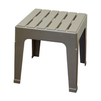 Adams Big Easy Square Gray Polypropylene Stackable Side Table