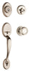 Kwikset SmartKey Chelsea/Cameron Satin Nickel Entry Handleset KW1 1-3/4 in.