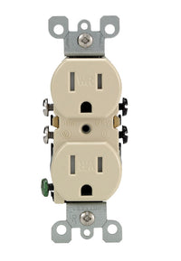 Leviton 15 amps 125 V Duplex Ivory Outlet 5-15R 1 pk